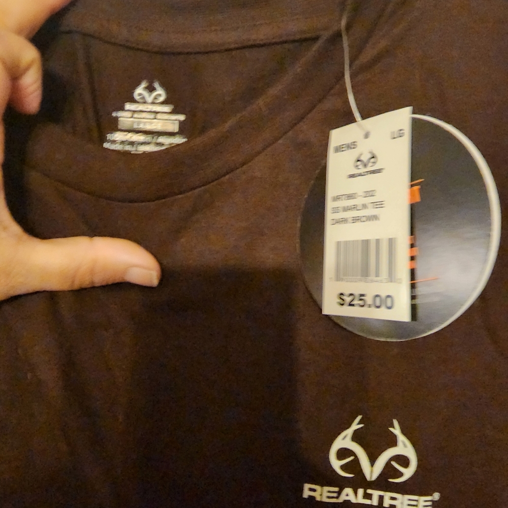 Real Tree Mens Brown Tshirt. Size Large. - Picture 2 of 5